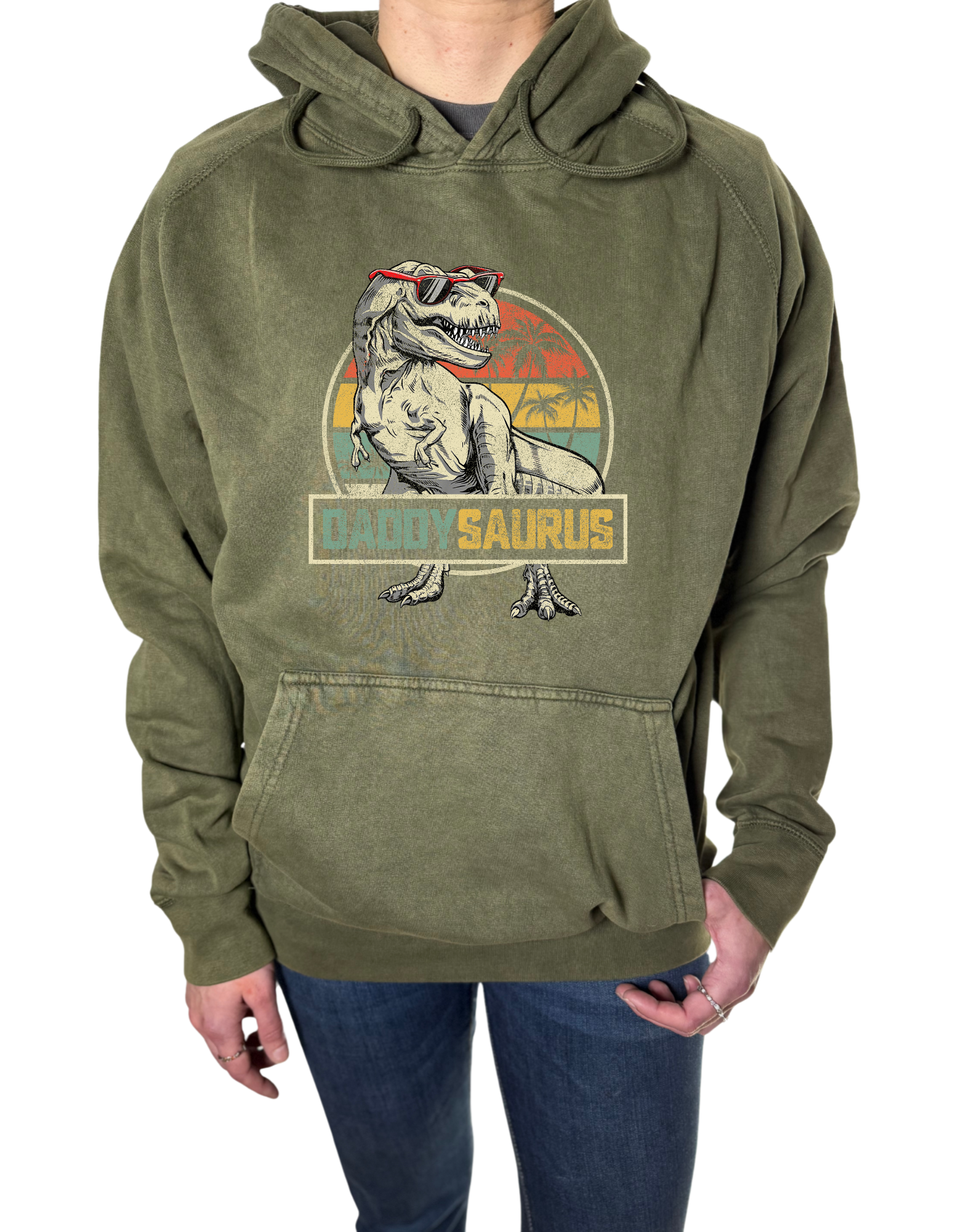 Daddysaurus Vintage Wash Hoodie